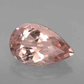 Morganite Color salmone naturale da 4.19 ct, Forma a pera, VVS-VS