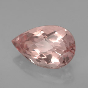 Morganite Color salmone naturale da 4.19 ct, Forma a pera, VVS-VS