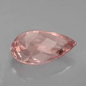 Morganite Color salmone naturale da 4.19 ct, Forma a pera, VVS-VS