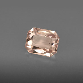 Morganite Color salmone naturale da 1.45 ct, Taglio smeraldo, VVS-VS