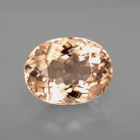 Morganite Color salmone naturale da 3.21 ct, Taglio ovale, VVS-VS