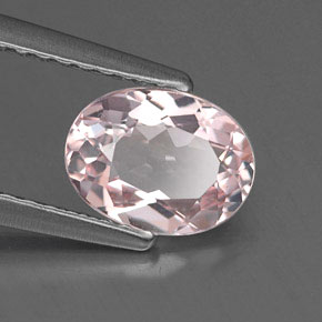Morganite naturale rosa da 0,88 ct, taglio ovale, IF