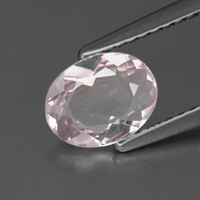 Morganite Rosa chiaro naturale da 0.71 ct, Taglio ovale, IF
