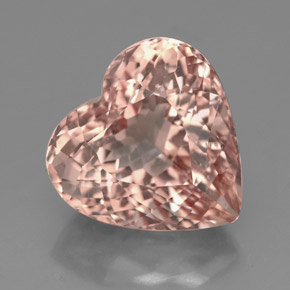 Morganite Color salmone naturale da 5.76 ct, A forma di cuore, VVS-VS