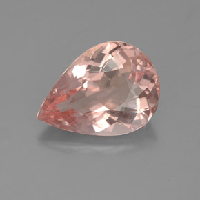 Morganite naturale rosa da 2,86 ct, taglio a pera, IF