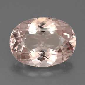 Morganite Color salmone naturale da 3.32 ct, Taglio ovale, IF