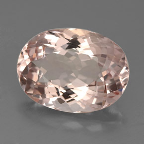 Morganite Color salmone naturale da 3.32 ct, Taglio ovale, IF