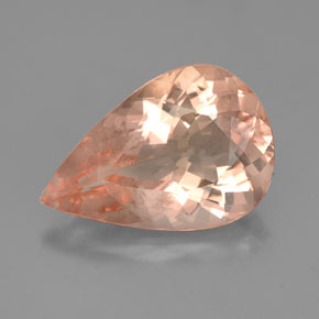 Morganite Color salmone naturale da 4.76 ct, Forma a pera, VS
