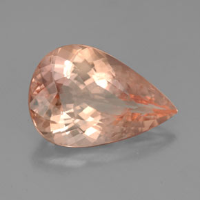 Morganite Color salmone naturale da 4.76 ct, Forma a pera, VS