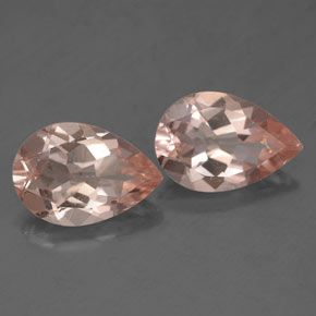 Gemme di Morganite Rosa chiaro naturale da  ct, Forma a pera, VS-SI
