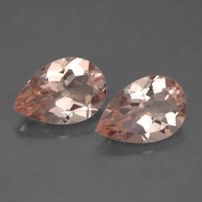 Gemme di Morganite Rosa chiaro naturale da  ct, Forma a pera, VS-SI