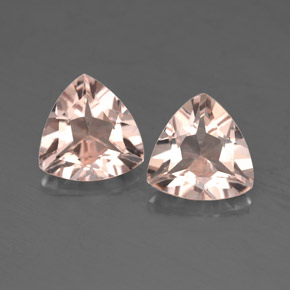 Gemme di morganite rosa chiaro naturale da  ct, trillion, VS
