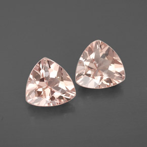 Gemme di Morganite Rosa chiaro naturale da  ct, Taglio trillion, VS