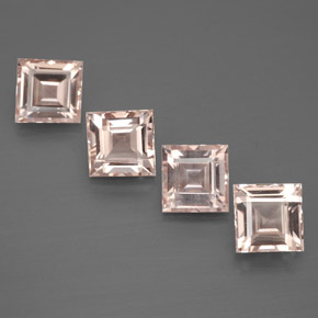 Morganite naturale rosa da  ct, quadrato, VS