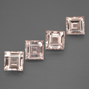 Morganite naturale rosa da  ct, quadrato, VS