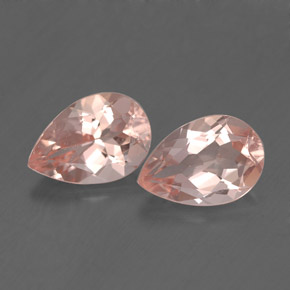 Morganite naturale rosa da  ct, taglio a pera, VS