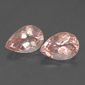 Morganite naturale rosa da  ct, taglio a pera, VS
