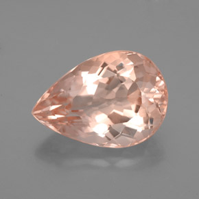 Morganite Rosa chiaro naturale da 4.93 ct, Forma a pera, VS
