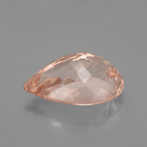Morganite Rosa chiaro naturale da 4.93 ct, Forma a pera, VS