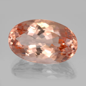 Morganite Color salmone naturale da 13.26 ct, Taglio ovale, VVS-VS