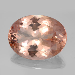Morganite Color salmone naturale da 15.68 ct, Taglio ovale, VVS-VS