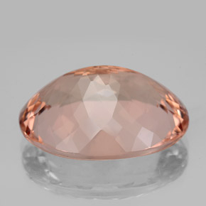 Morganite Color salmone naturale da 15.68 ct, Taglio ovale, VVS-VS