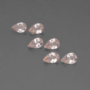 Gemme di Morganite Rosa chiaro naturale da  ct, Forma a pera, VS