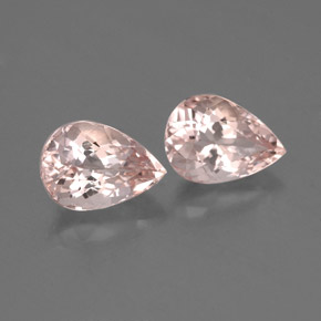 Gemme di Morganite Rosa salmone naturale da  ct, Forma a pera, VS