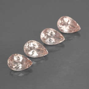 Morganite naturale rosa da  ct, taglio a pera, VS