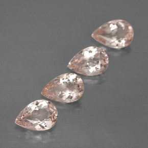 Gemme di Morganite Rosa salmone naturale da  ct, Forma a pera, VS