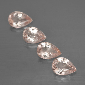 Gemme di Morganite Rosa salmone naturale da  ct, Forma a pera, VS