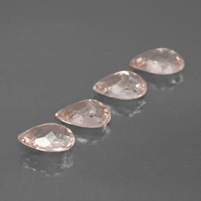 Gemme di Morganite Rosa salmone naturale da  ct, Forma a pera, VS