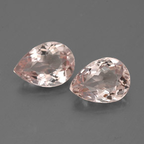 Gemme di Morganite Rosa salmone naturale da  ct, Forma a pera, VVS-VS