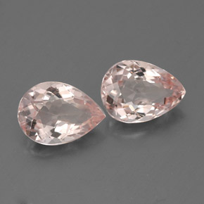 Gemme di Morganite Rosa salmone naturale da  ct, Forma a pera, VVS-VS