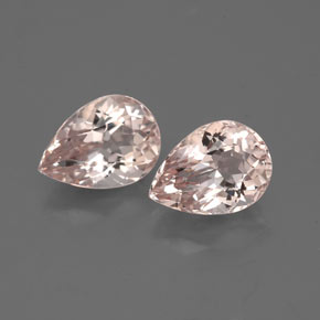 Gemme di Morganite Rosa salmone naturale da  ct, Forma a pera, VVS-VS