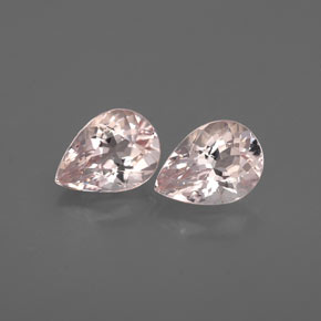Gemme di Morganite Rosa salmone naturale da  ct, Forma a pera, VS