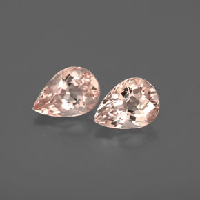 Morganite naturale rosa da  ct, taglio a pera, VS
