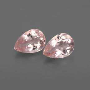 Gemme di Morganite Rosa salmone naturale da  ct, Forma a pera, VS