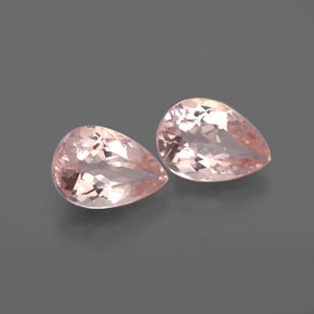 Gemme di Morganite Rosa salmone naturale da  ct, Forma a pera, VS