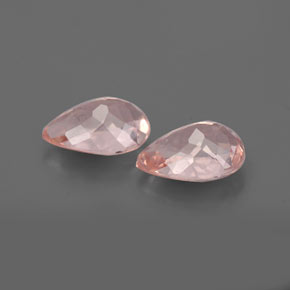 Gemme di Morganite Rosa salmone naturale da  ct, Forma a pera, VS