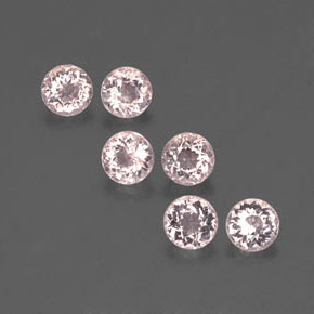 Morganite naturale rosa da  ct, taglio rotondo, VS