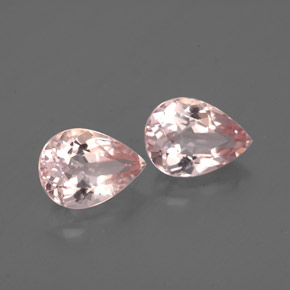 Gemme di Morganite Rosa salmone naturale da  ct, Forma a pera, VS