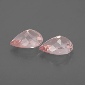 Gemme di Morganite Rosa salmone naturale da  ct, Forma a pera, VS