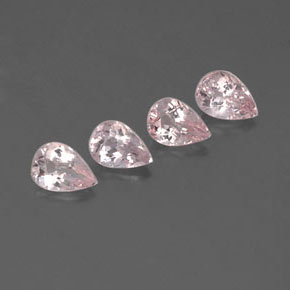 Morganite naturale rosa da  ct, taglio a pera, VVS