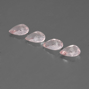 Morganite naturale rosa da  ct, taglio a pera, VVS