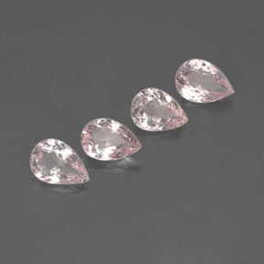 Gemme di Morganite Rosa chiaro naturale da  ct, Forma a pera, VVS