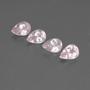 Gemme di Morganite Rosa chiaro naturale da  ct, Forma a pera, VVS