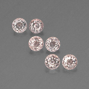 Morganite naturale rosa da  ct, taglio rotondo, VS