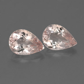 Gemme di morganite rosa salmone naturale da  ct, taglio a pera, VVS-VS