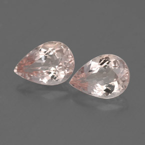 Gemme di morganite rosa salmone naturale da  ct, taglio a pera, VVS-VS